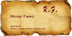 Rózsa Fanni névjegykártya