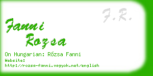 fanni rozsa business card